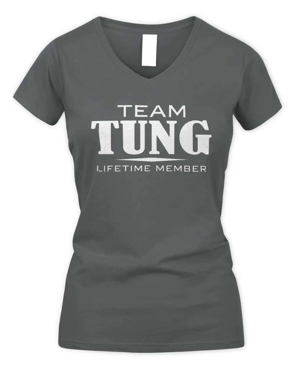 TUNG BL62-K4-128 - Personalized “Team NAME Lifetime Member” - Women's V-Neck T-Shirt - Charcoal