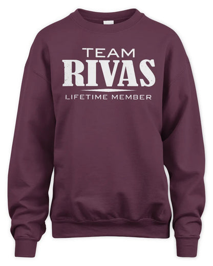 RIVAS BL62-K4-128 - Personalized “Team NAME Lifetime Member” - Unisex Sweatshirt - Maroon