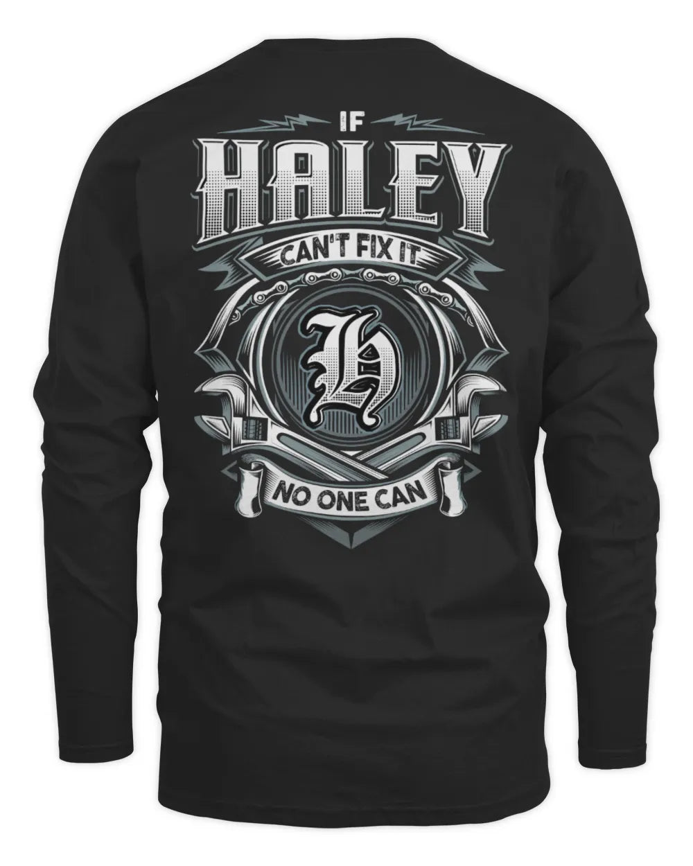 HALEY AP81-K4-626 - Personalized Ahmed Quote Apparel “If Ahmed Can't Fix It, No One Can” - Men's Long Sleeved T-Shirt - Black