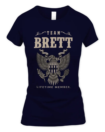 BRETT TP06-K82 – Personalized Classic Style Apparel “Team NAME Lifetime Member” - Women's Standard T-Shirt - Navy