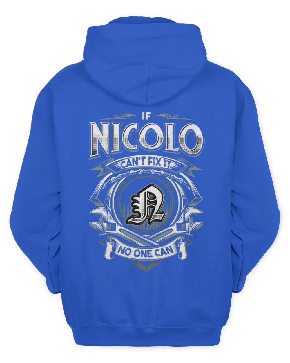 NICOLO AP81-K4-626 - Personalized Ahmed Quote Apparel “If Ahmed Can't Fix It, No One Can” - Unisex Hoodie - Royal