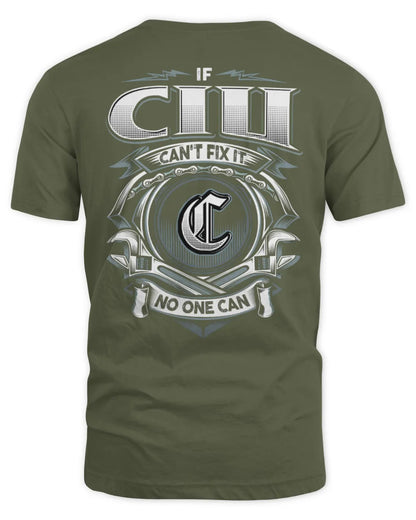 CIU AP81-K4-626 - Personalized Ahmed Quote Apparel “If Ahmed Can't Fix It, No One Can” - Unisex Standard T-Shirt - Military Green