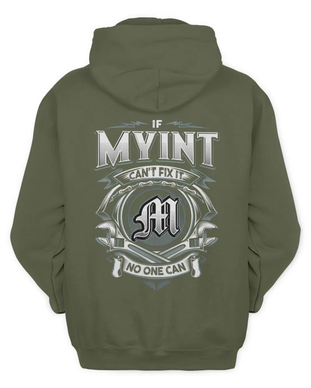 MYINT AP81-K4-626 - Personalized Ahmed Quote Apparel “If Ahmed Can't Fix It, No One Can” - Unisex Hoodie - Military Green