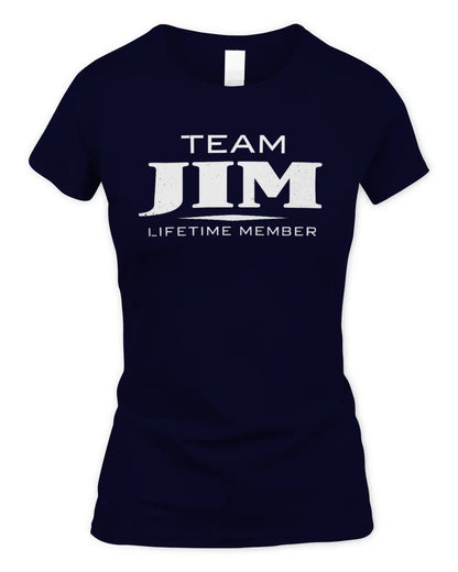 JIM BL62-K4-128 - Personalized “Team NAME Lifetime Member” - Women's Standard T-Shirt - Navy