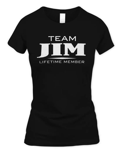 JIM BL62-K4-128 - Personalized “Team NAME Lifetime Member” - Women's Standard T-Shirt - Black