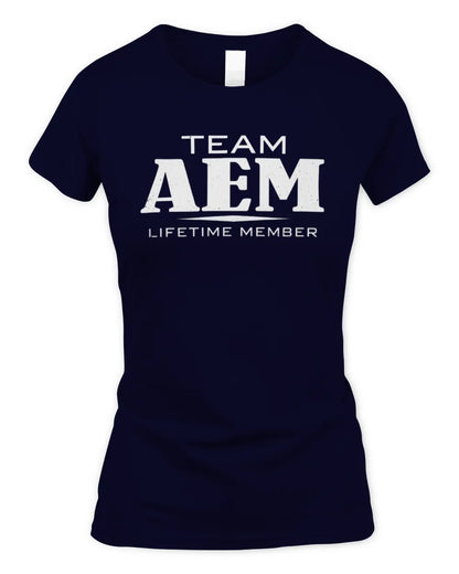 AEM BL62-K4-128 - Personalized “Team NAME Lifetime Member” - Women's Standard T-Shirt - Navy