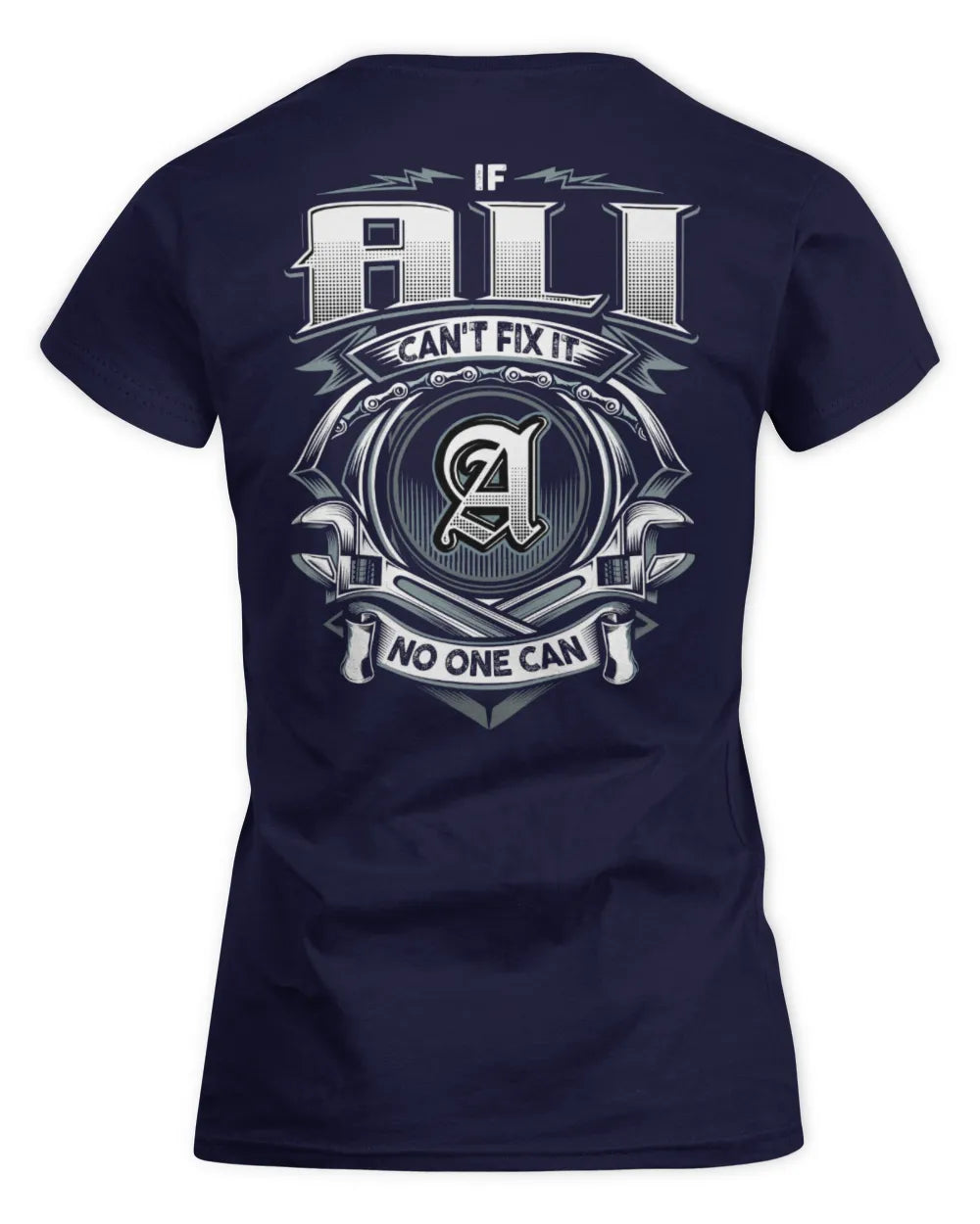 ALI AP81-K4-626 - Personalized Ahmed Quote Apparel “If Ahmed Can't Fix It, No One Can” - Women's Standard T-Shirt - Navy