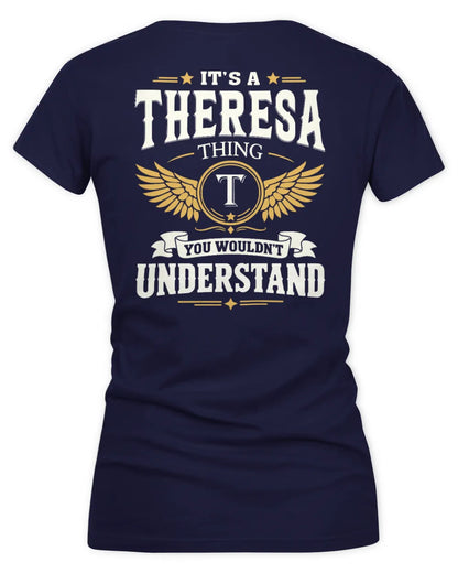 THERESA KT06-M008 It’s a [NAME] Thing – You Wouldn’t Understand | Personalized Vintage T-Shirt - Women's V-Neck T-Shirt - Navy