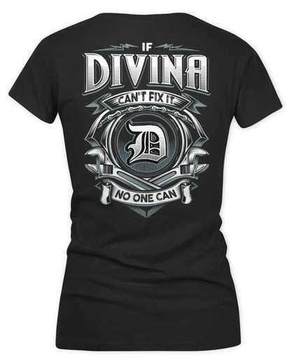 DIVINA AP81-K4-626 - Personalized Ahmed Quote Apparel “If Ahmed Can't Fix It, No One Can” - Women's V-Neck T-Shirt - Black