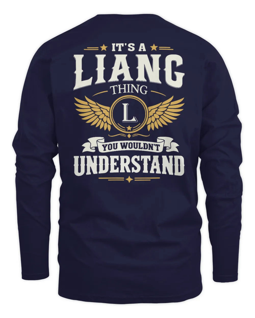 LIANG KT06-M008 It’s a [NAME] Thing – You Wouldn’t Understand | Personalized Vintage T-Shirt - Men's Long Sleeved T-Shirt - Navy