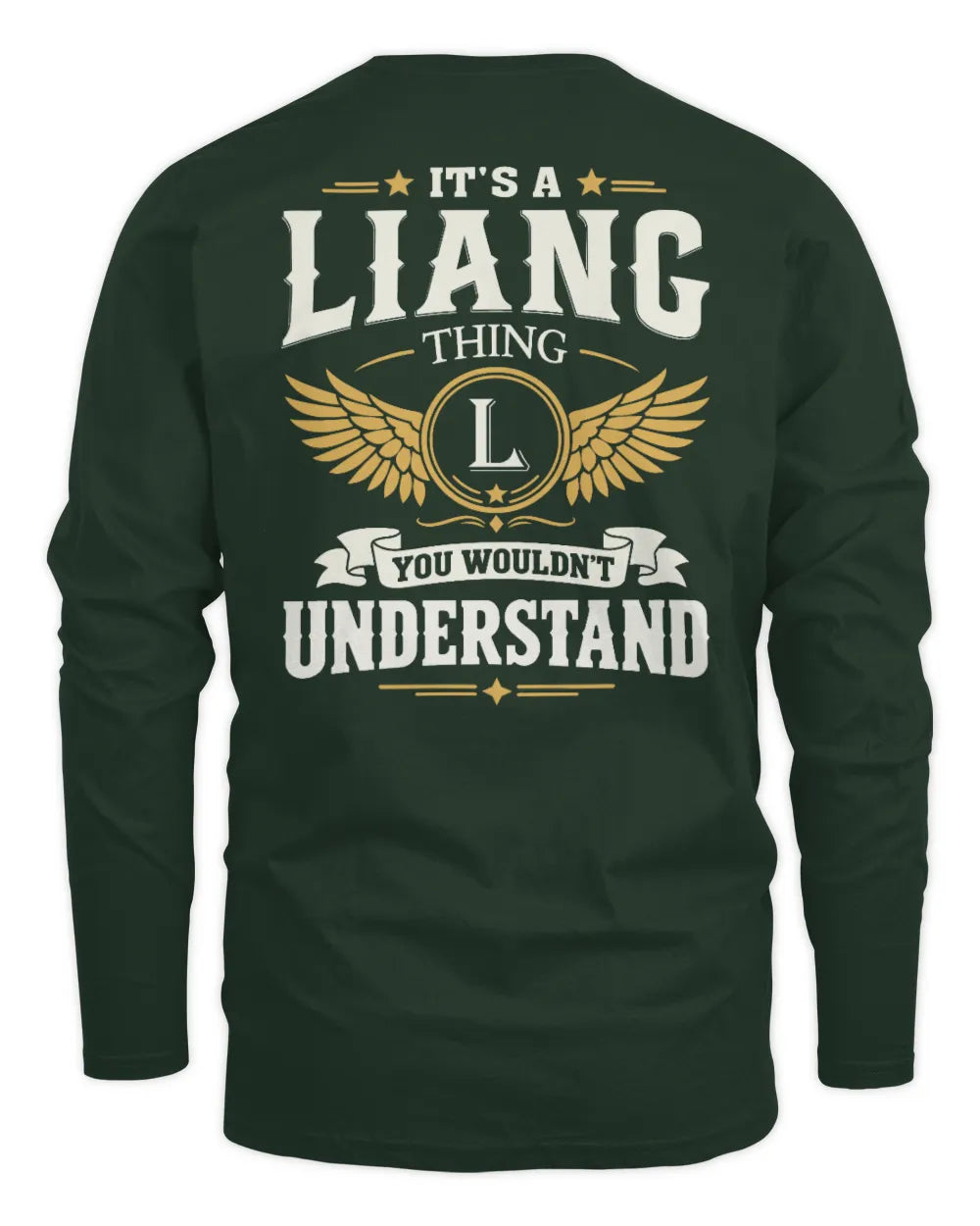LIANG KT06-M008 It’s a [NAME] Thing – You Wouldn’t Understand | Personalized Vintage T-Shirt - Men's Long Sleeved T-Shirt - Forest Green