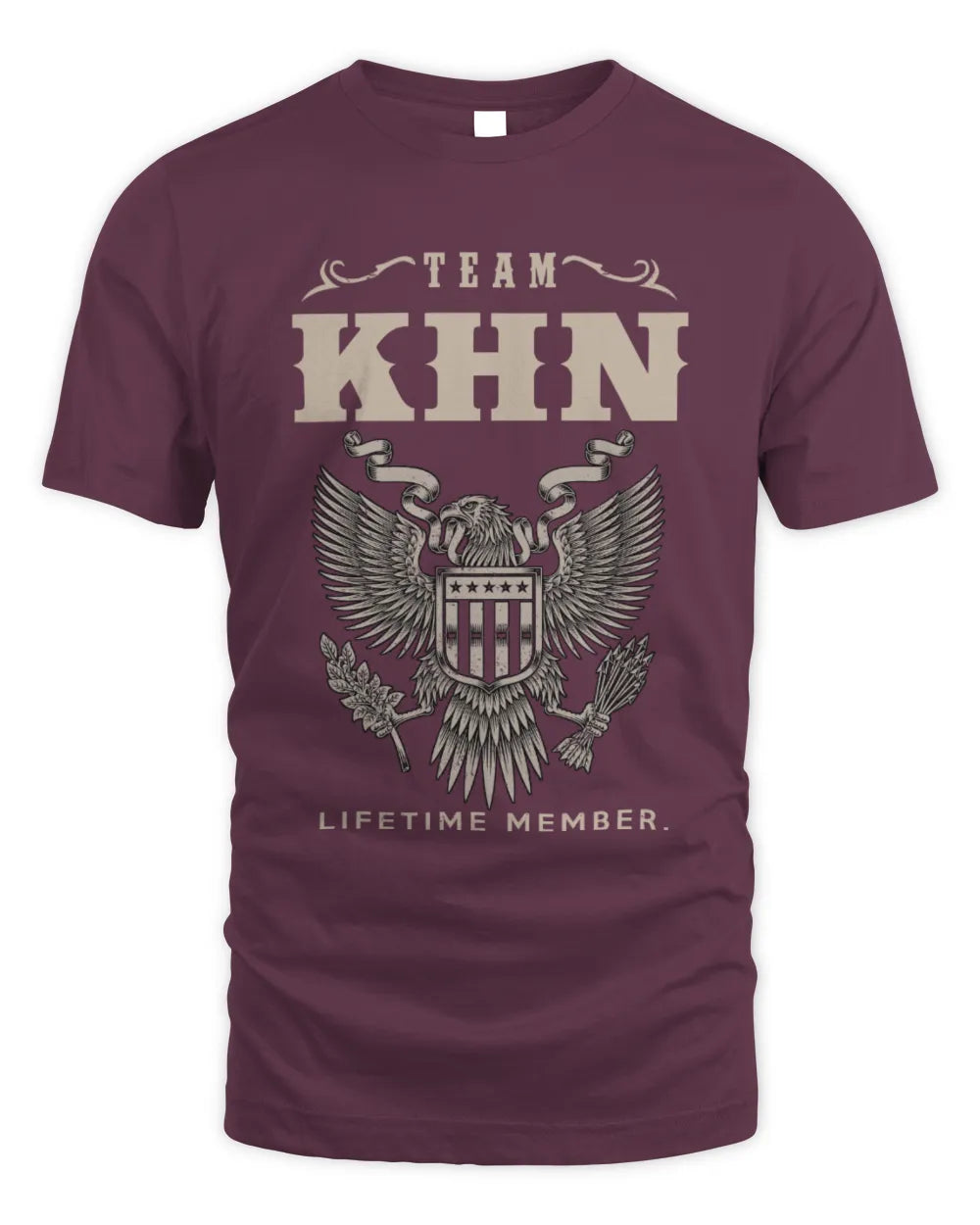 KHN TP06-K82 – Personalized Classic Style Apparel “Team NAME Lifetime Member” - Unisex Standard T-Shirt - Maroon