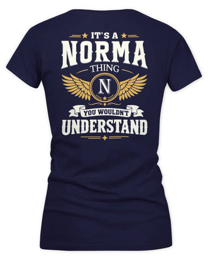 NORMA KT06-M008 It’s a [NAME] Thing – You Wouldn’t Understand | Personalized Vintage T-Shirt - Women's V-Neck T-Shirt - Navy