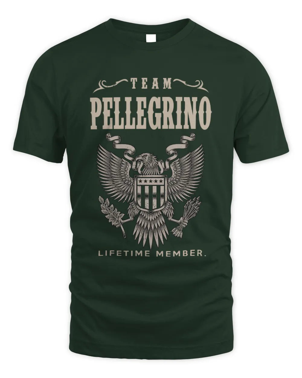 PELLEGRINO TP06-K82 – Personalized Classic Style Apparel “Team NAME Lifetime Member” - Unisex Standard T-Shirt - Forest Green