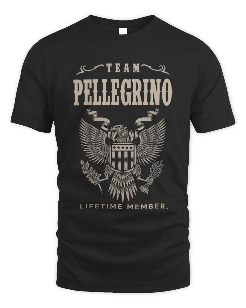 PELLEGRINO TP06-K82 – Personalized Classic Style Apparel “Team NAME Lifetime Member” - Unisex Standard T-Shirt - Black