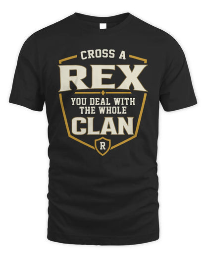 REX NT1-K008 Cross A/An NAME, You Deal With the Whole Clan | Personalized Vintage T-Shirt - Unisex Standard T-Shirt - Black