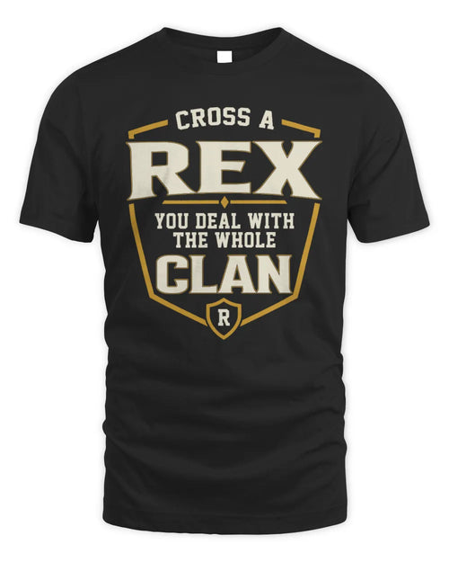 REX NT1-K008 Cross A/An NAME, You Deal With the Whole Clan | Personalized Vintage T-Shirt - Unisex Standard T-Shirt - Black