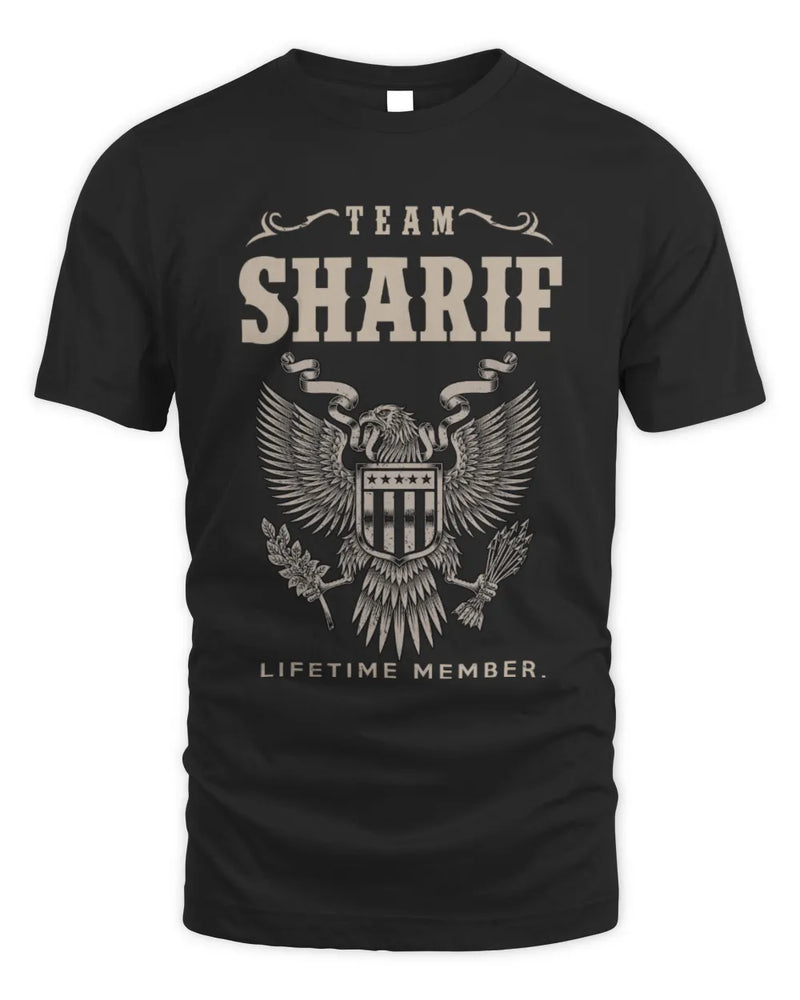 SHARIF TP06-K82 – Personalized Classic Style Apparel “Team NAME Lifetime Member” - Unisex Standard T-Shirt - Black