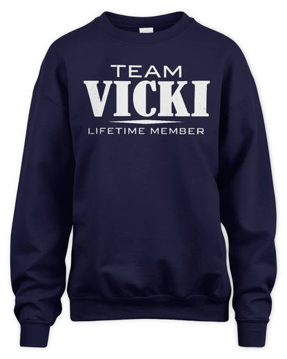 VICKI BL62-K4-128 - Personalized “Team NAME Lifetime Member” - Unisex Sweatshirt - Navy