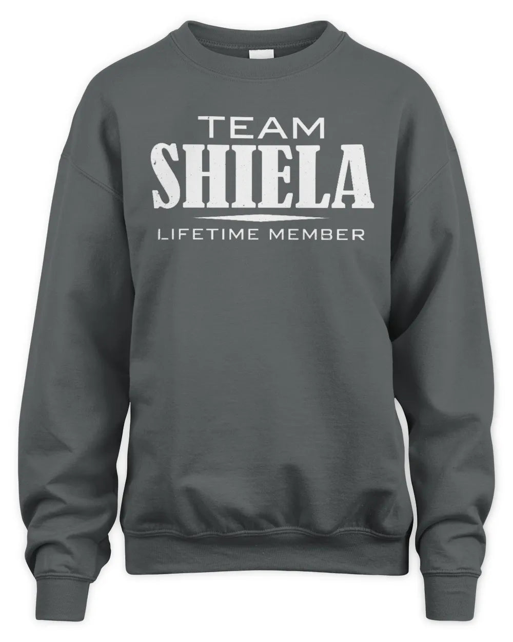 SHIELA BL62-K4-128 - Personalized “Team NAME Lifetime Member” - Unisex Sweatshirt - Charcoal