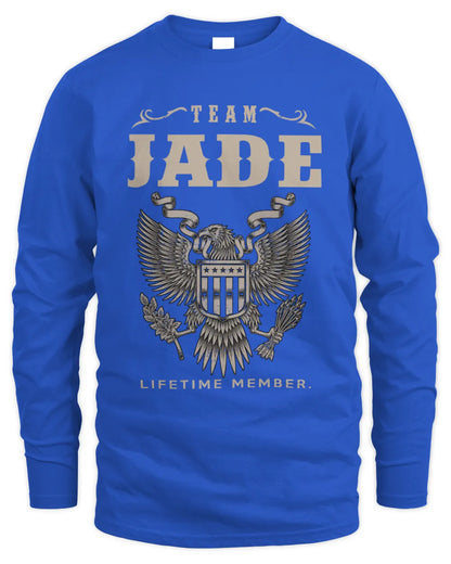 JADE TP06-K82 – Personalized Classic Style Apparel “Team NAME Lifetime Member” - Men's Long Sleeved T-Shirt - Royal