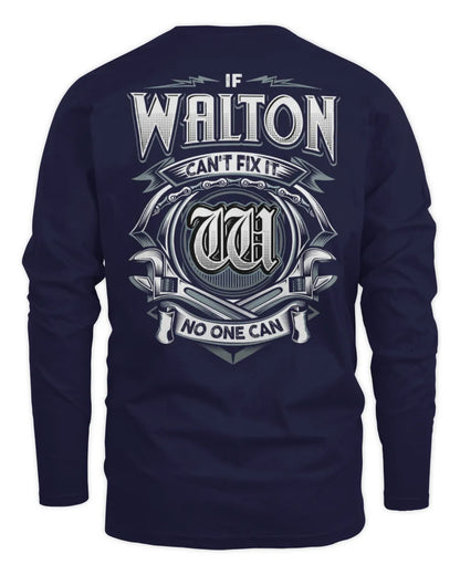 WALTON AP81-K4-626 - Personalized Ahmed Quote Apparel “If Ahmed Can't Fix It, No One Can” - Men's Long Sleeved T-Shirt - Navy