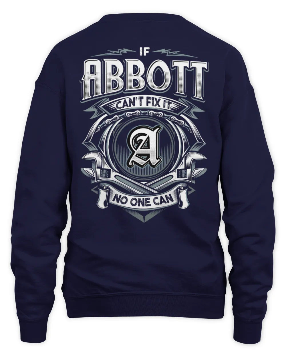 ABBOTT AP81-K4-626 - Personalized Ahmed Quote Apparel “If Ahmed Can't Fix It, No One Can” - Unisex Sweatshirt - Navy