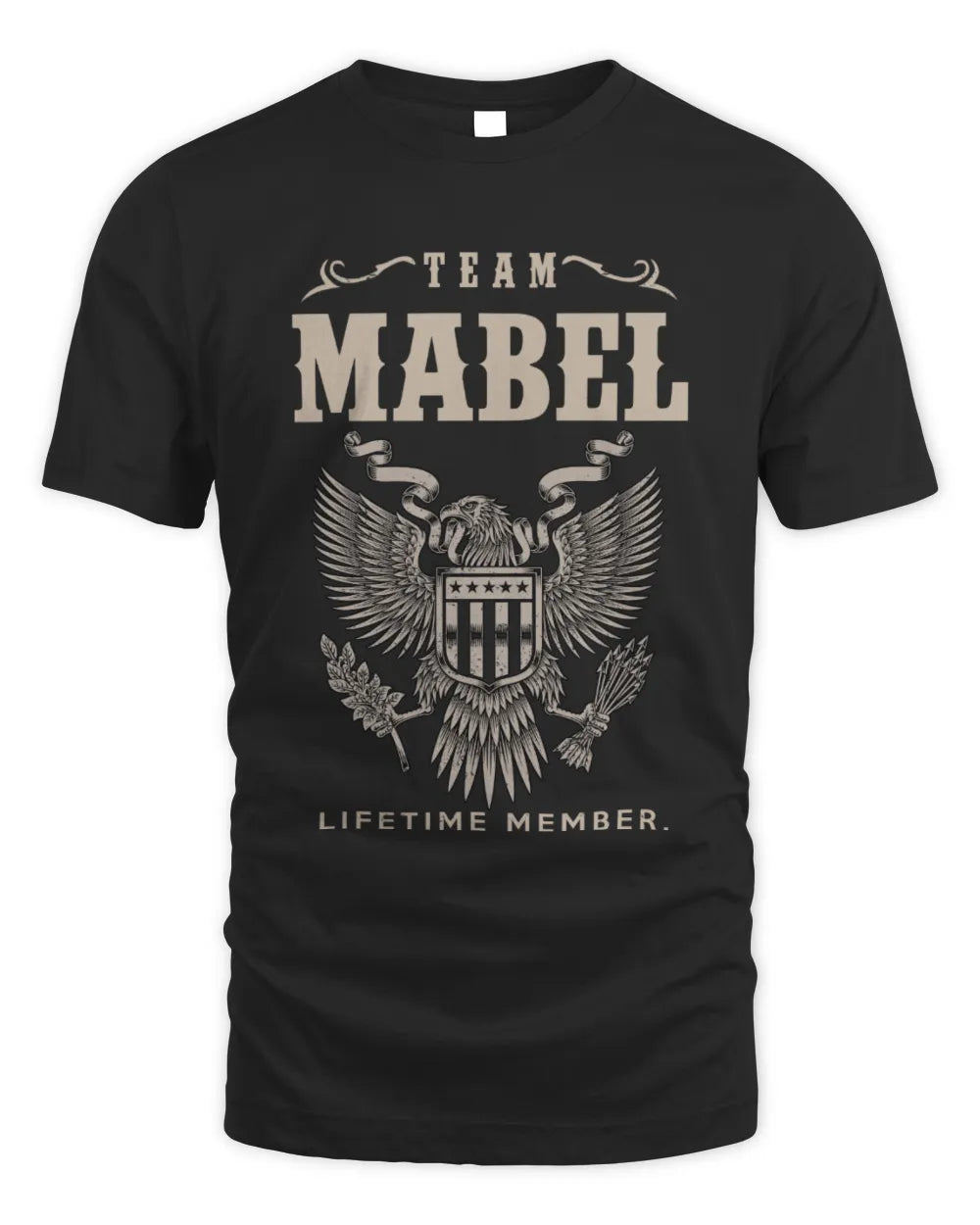 MABEL TP06-K82 – Personalized Classic Style Apparel “Team NAME Lifetime Member” - Unisex Standard T-Shirt - Black