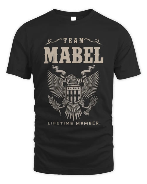 MABEL TP06-K82 – Personalized Classic Style Apparel “Team NAME Lifetime Member” - Unisex Standard T-Shirt - Black