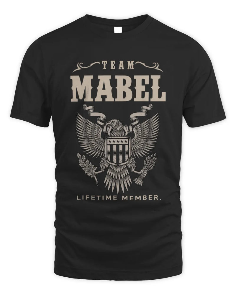 MABEL TP06-K82 – Personalized Classic Style Apparel “Team NAME Lifetime Member” - Unisex Standard T-Shirt - Black