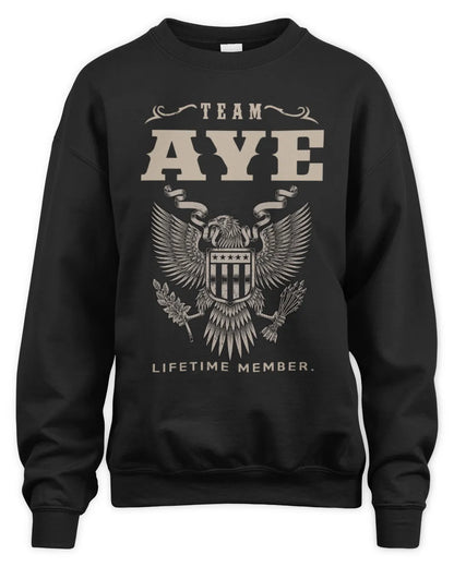 AYE TP06-K82 – Personalized Classic Style Apparel “Team NAME Lifetime Member” - Unisex Sweatshirt - Black