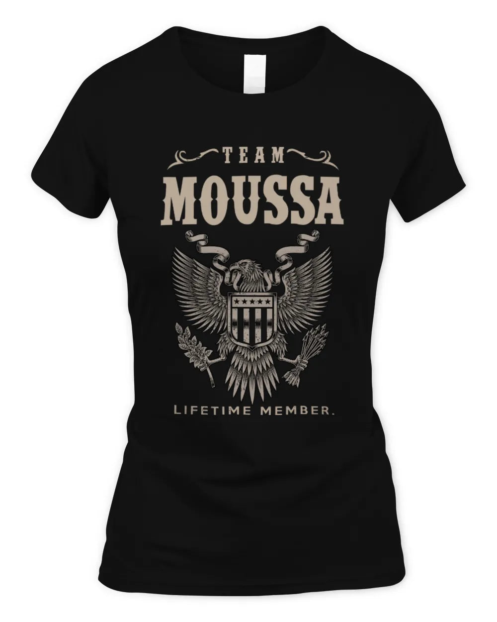 MOUSSA TP06-K82 – Personalized Classic Style Apparel “Team NAME Lifetime Member” - Women's Standard T-Shirt - Black