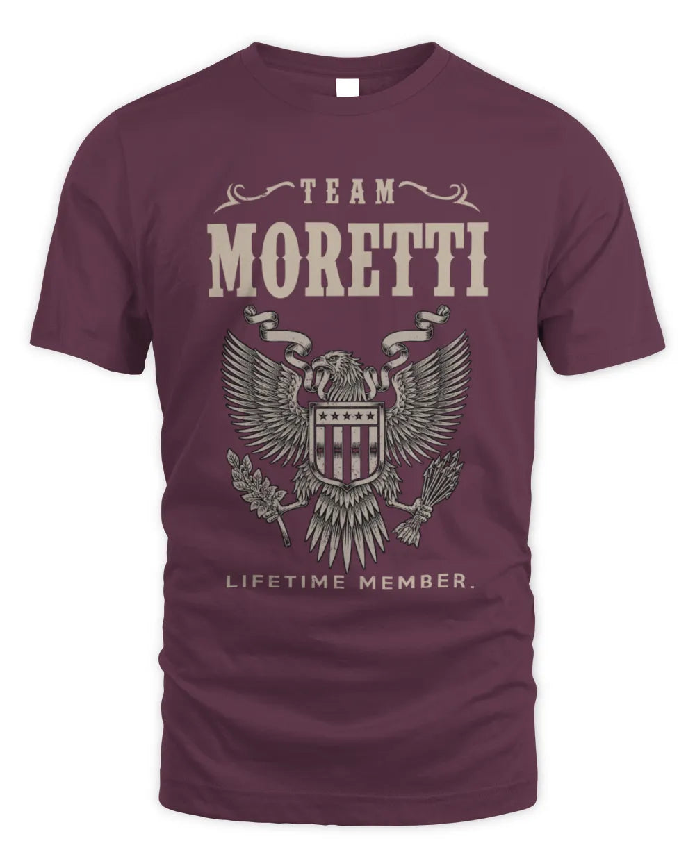 MORETTI TP06-K82 – Personalized Classic Style Apparel “Team NAME Lifetime Member” - Unisex Standard T-Shirt - Maroon