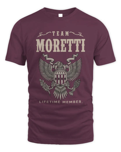MORETTI TP06-K82 – Personalized Classic Style Apparel “Team NAME Lifetime Member” - Unisex Standard T-Shirt - Maroon
