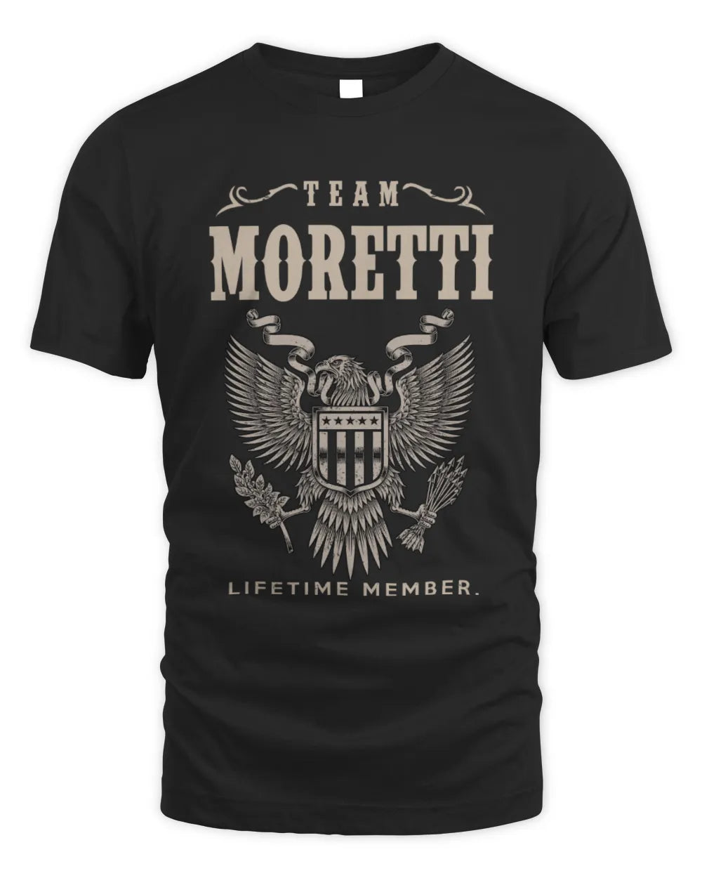 MORETTI TP06-K82 – Personalized Classic Style Apparel “Team NAME Lifetime Member” - Unisex Standard T-Shirt - Black
