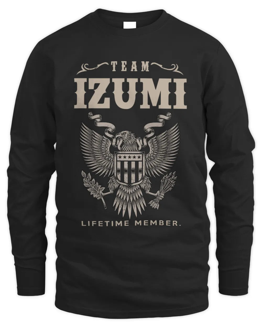 IZUMI TP06-K82 – Personalized Classic Style Apparel “Team NAME Lifetime Member” - Men's Long Sleeved T-Shirt - Black