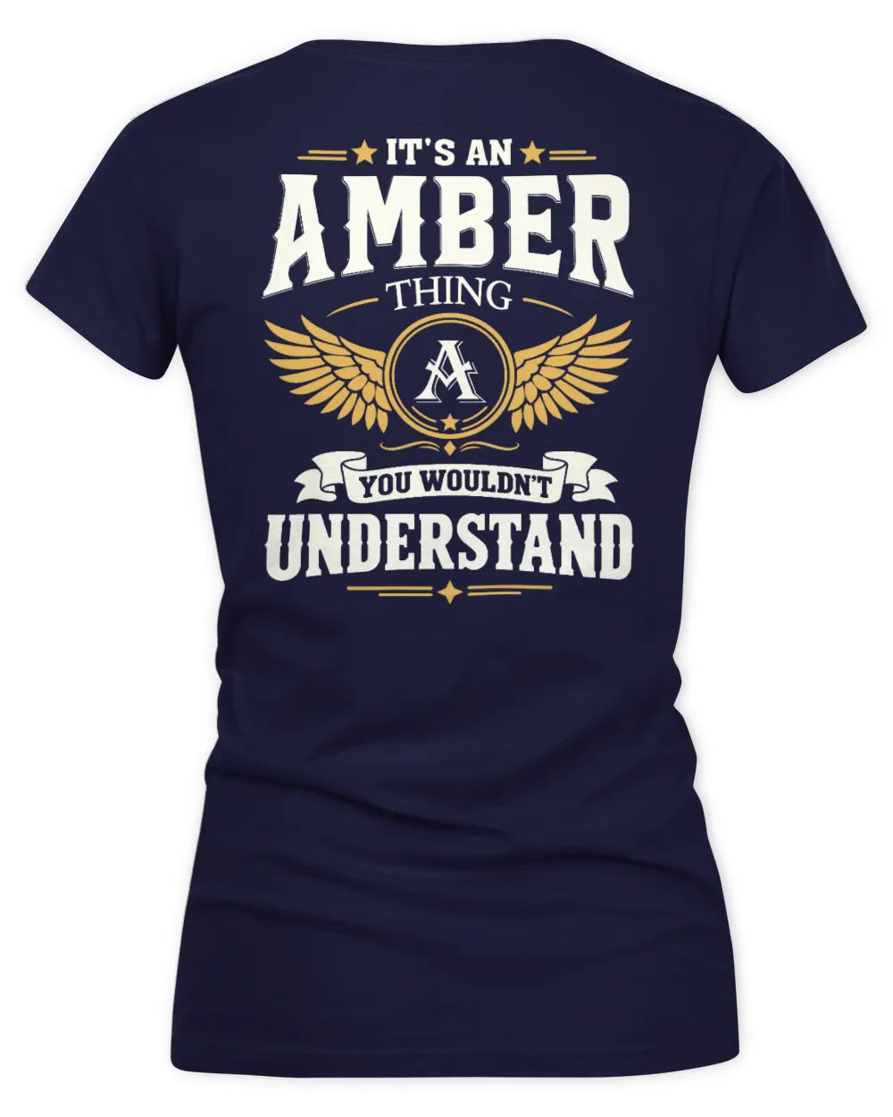 AMBER KT06-M008 It’s a [NAME] Thing – You Wouldn’t Understand | Personalized Vintage T-Shirt - Women's V-Neck T-Shirt - Navy