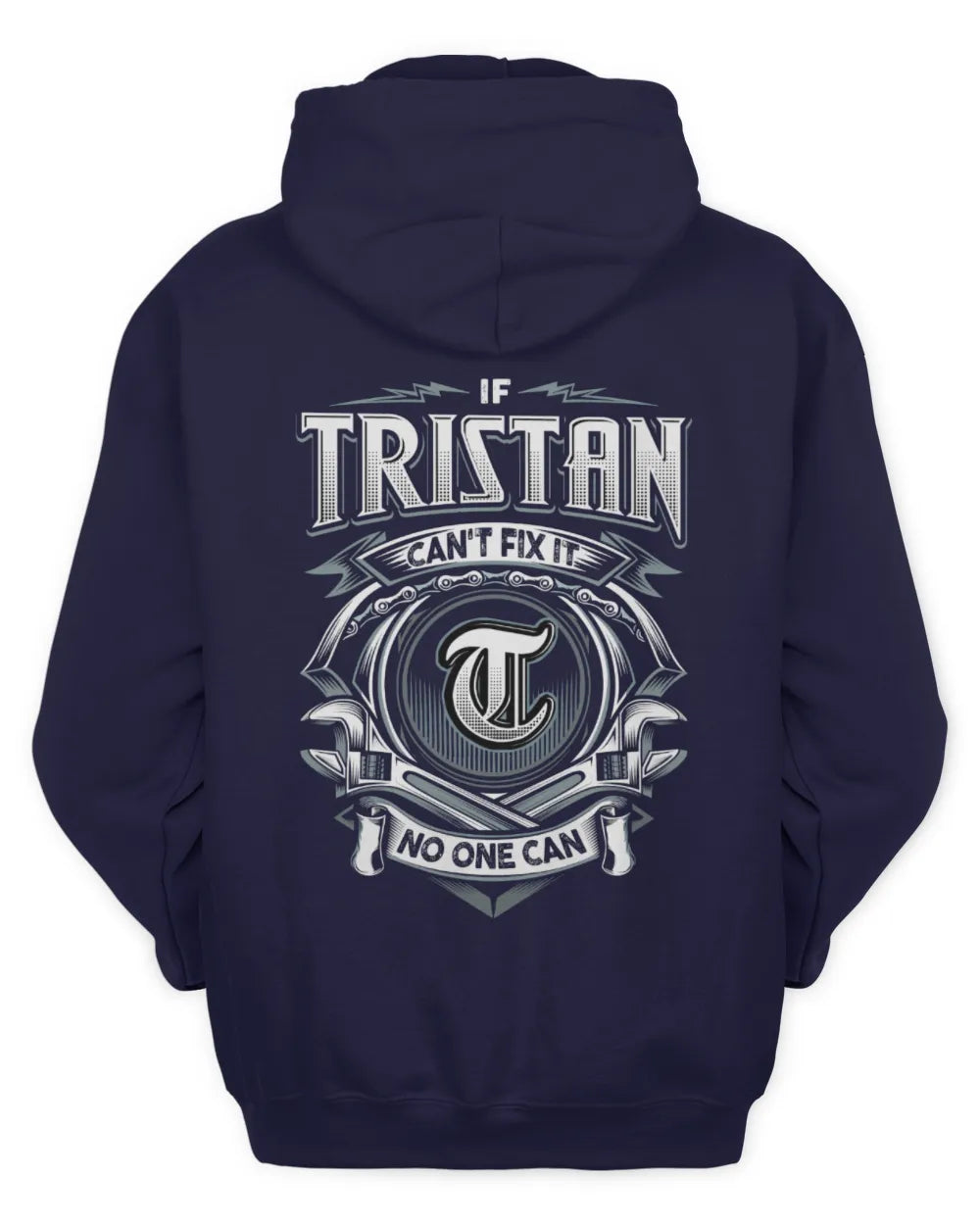 TRISTAN AP81-K4-626 - Personalized Ahmed Quote Apparel “If Ahmed Can't Fix It, No One Can” - Unisex Hoodie - Navy