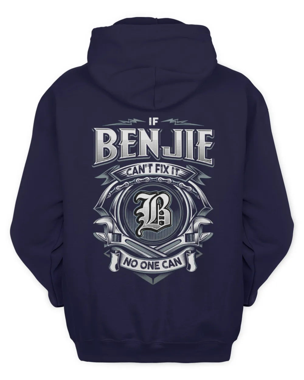 BENJIE AP81-K4-626 - Personalized Ahmed Quote Apparel “If Ahmed Can't Fix It, No One Can” - Unisex Hoodie - Navy
