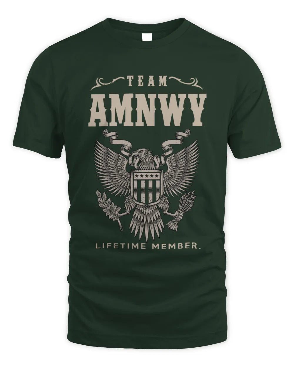 AMNWY TP06-K82 – Personalized Classic Style Apparel “Team NAME Lifetime Member” - Unisex Standard T-Shirt - Forest Green