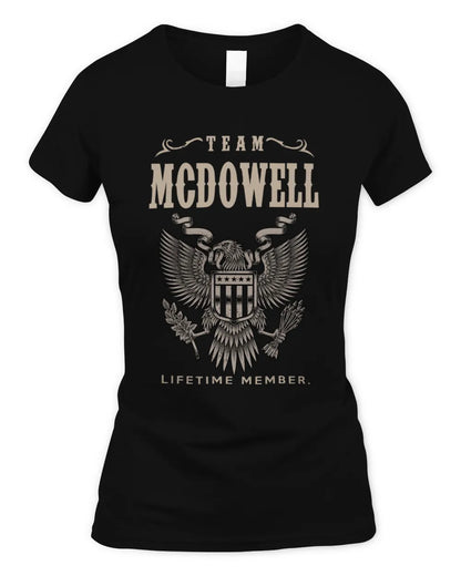 MCDOWELL TP06-K82 – Personalized Classic Style Apparel “Team NAME Lifetime Member” - Women's Standard T-Shirt - Black