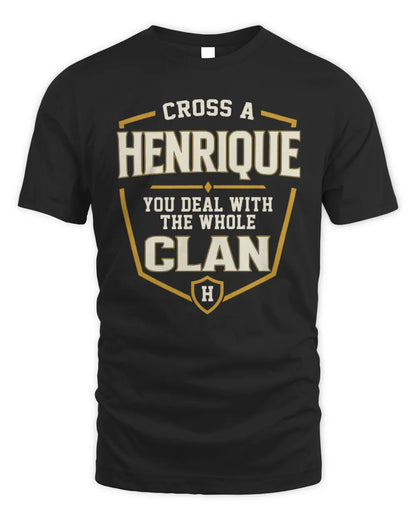 HENRIQUE NT1-K008 Cross A/An NAME, You Deal With the Whole Clan | Personalized Vintage T-Shirt - Unisex Standard T-Shirt - Black