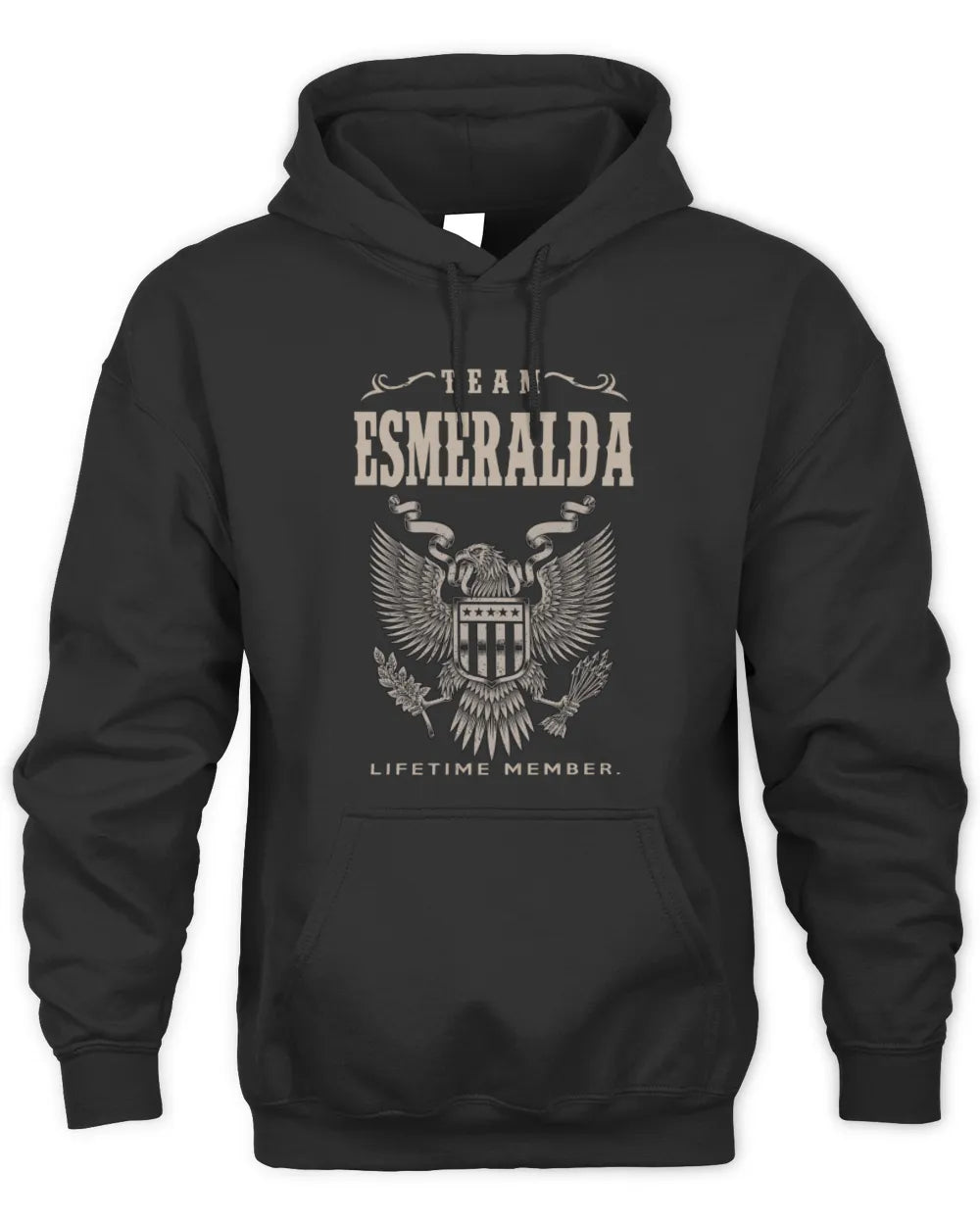 ESMERALDA TP06-K82 – Personalized Classic Style Apparel “Team NAME Lifetime Member” - Unisex Hoodie - Black
