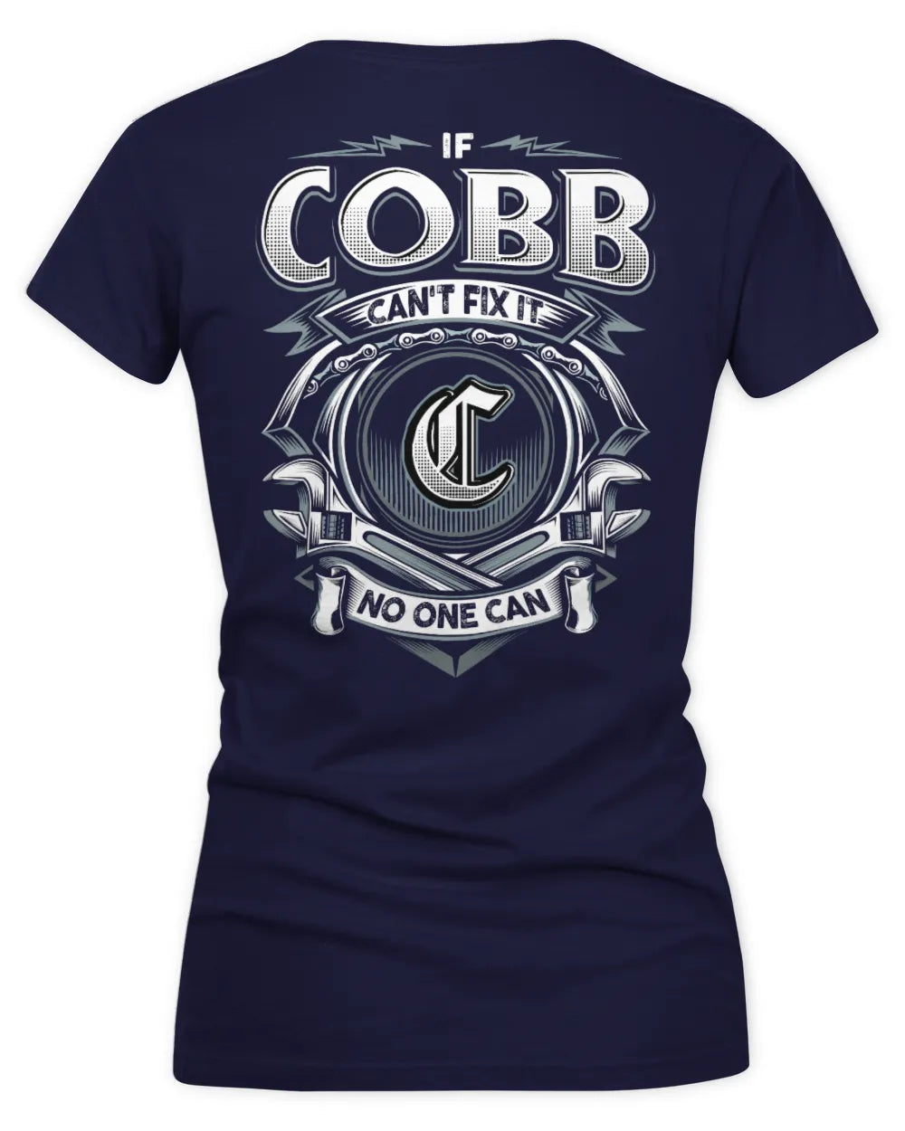 COBB AP81-K4-626 - Personalized Ahmed Quote Apparel “If Ahmed Can't Fix It, No One Can” - Women's V-Neck T-Shirt - Navy