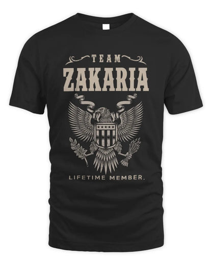 ZAKARIA TP06-K82 – Personalized Classic Style Apparel “Team NAME Lifetime Member” - Unisex Standard T-Shirt - Black