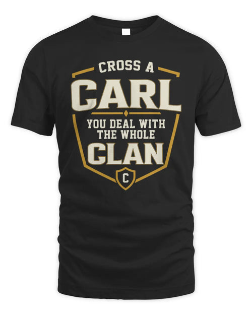 CARL NT1-K008 Cross A/An NAME, You Deal With the Whole Clan | Personalized Vintage T-Shirt - Unisex Standard T-Shirt - Black