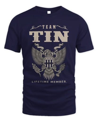 TIN TP06-K82 – Personalized Classic Style Apparel “Team NAME Lifetime Member” - Unisex Standard T-Shirt - Navy