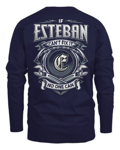 ESTEBAN AP81-K4-626 - Personalized Ahmed Quote Apparel “If Ahmed Can't Fix It, No One Can” - Men's Long Sleeved T-Shirt - Navy