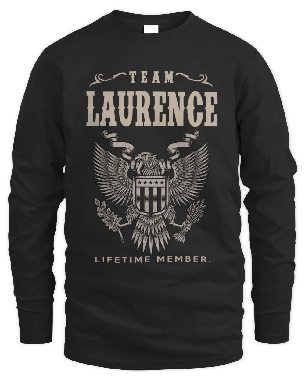 LAURENCE TP06-K82 – Personalized Classic Style Apparel “Team NAME Lifetime Member” - Men's Long Sleeved T-Shirt - Black
