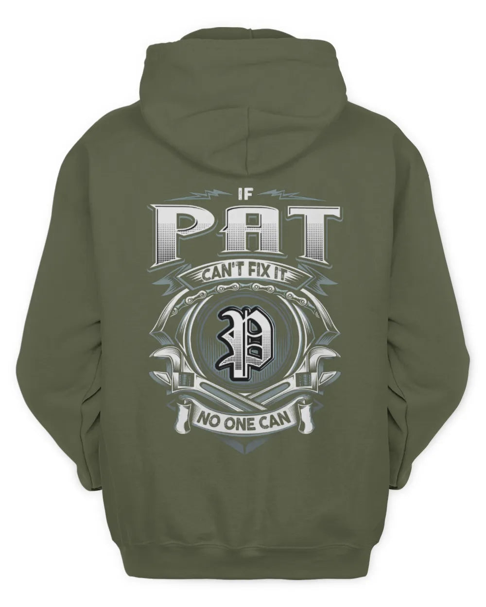 PAT AP81-K4-626 - Personalized Ahmed Quote Apparel “If Ahmed Can't Fix It, No One Can” - Unisex Hoodie - Military Green